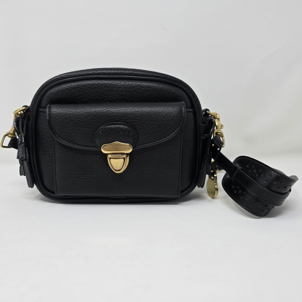 Vintage Dooney & Bourke Kilty Bag Black Crossbody AWL All Weather Leather 1980s - Picture 3 of 16